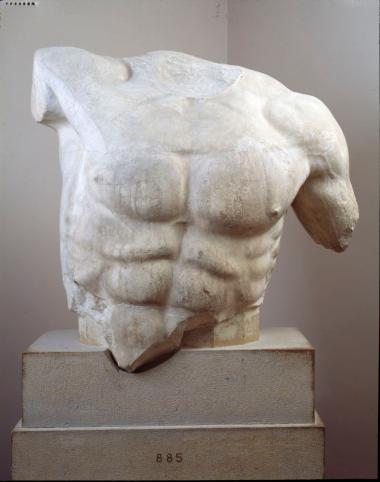 Κορμός Ποσειδώνα από το δυτικό αέτωμα του Παρθενώνα. Μάρμαρο