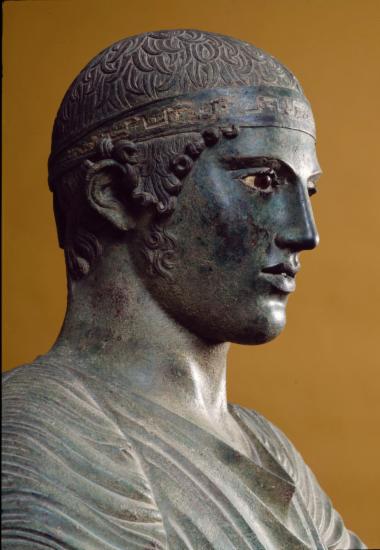 Χάλκινο άγαλμα Ηνίοχου (κεφάλι)
