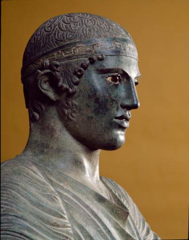 Χάλκινο άγαλμα Ηνίοχου (κεφάλι)