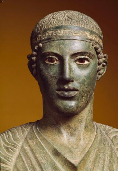 Χάλκινο άγαλμα Ηνίοχου (κεφάλι)