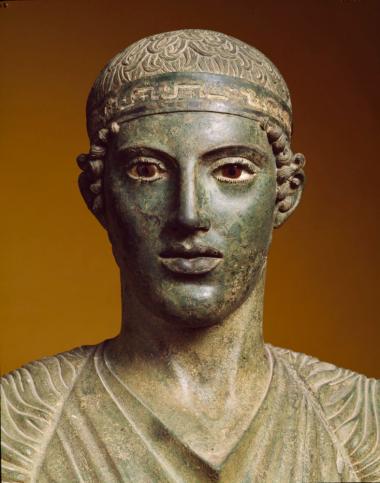 Χάλκινο άγαλμα Ηνίοχου (κεφάλι)