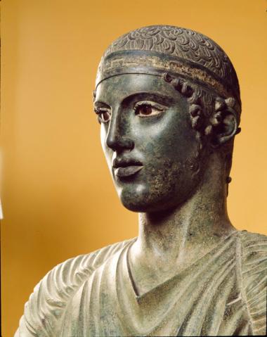 Χάλκινο άγαλμα Ηνίοχου (κεφάλι)