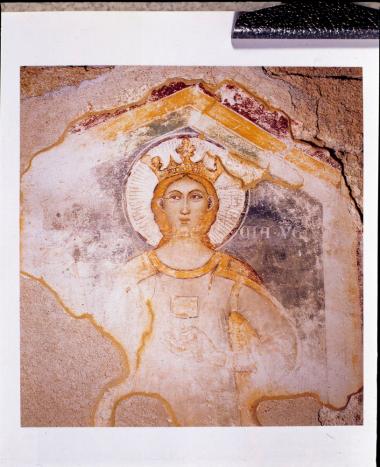 Η αγία Λουκία, τοιχογραφία