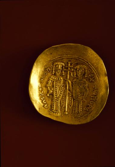 Χρυσό νόμισμα Αλεξίου Γ΄ Αγγέλου. Νομισματοκοπείο Κωνσταντινουπόλεως.