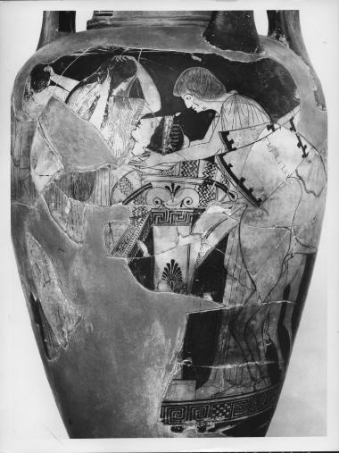 Νεκρική λουτροφόρος με πρόθεση νεκρής. Ζ. της Bologna 228.