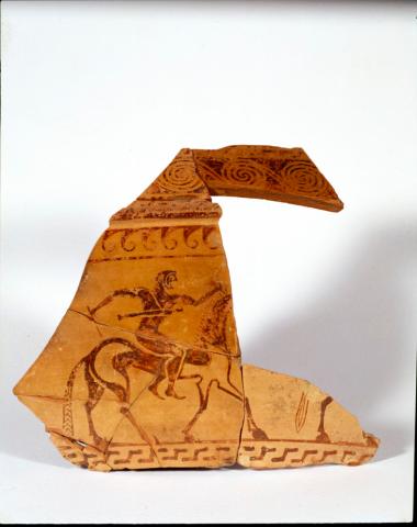 Όστρακο με παράσταση έφιππου πολεμιστή