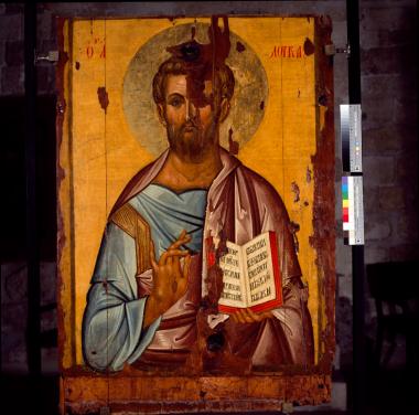 Αμφιπρόσωπη εικόνα, Ευαγγελιστής Λουκάς, β΄ όψη