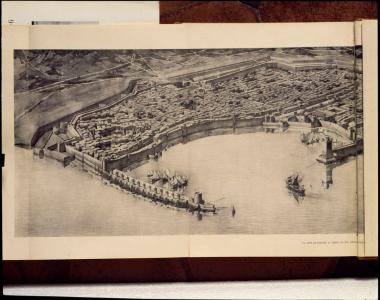 Λιθογραφία μεσαιωνικής πόλης στις αρχές του 16ου αι. κατά A. Gabriel