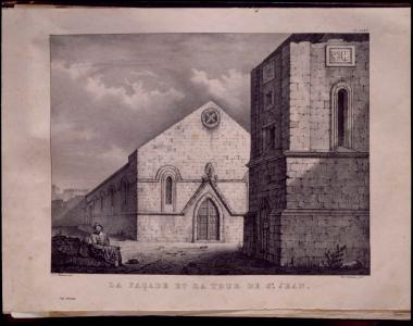 Λιθογραφία. Άγιος Ιωάννης του Κολλακίου, δυτική όψη