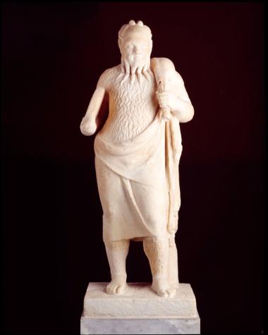 Άγαλμα ηθοποιού που παριστάνει Παπποσιληνό