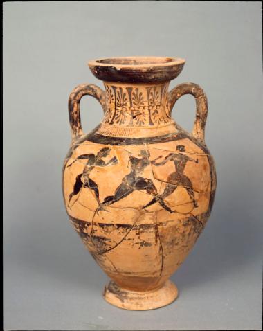 Παναθηναϊκός αμφορέας με παράσταση αγώνα δρόμου (β΄ όψη)