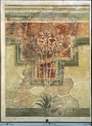 Τοιχογραφία με παράσταση κρίνων από την έπαυλη της Αμνισού