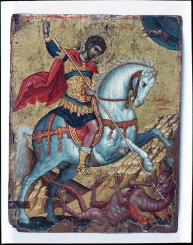 Ο άγιος Γεώργιος του Εμμανουήλ Τζάνε. Φορητή εικόνα