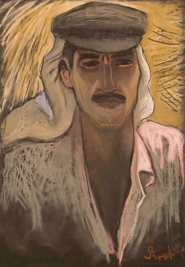 Εργάτης σε αλωνιστική μηχανή