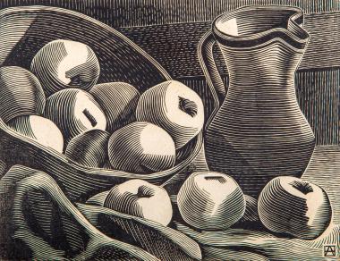 Νεκρή φύση – Μήλα και καράφα