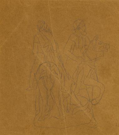 Σύνθεση με δύο ιππείς (α΄ όψη) και Γυναικείο γυμνό (β΄ όψη)