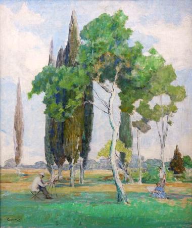 Τοπίο με κυπαρίσσια