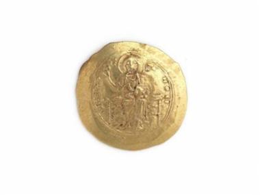 Χρυσό υπέρπυρο, σκυφωτό νόμισμα, Αλέξιος Α', Κομνηνός. Νομισματοκοπείο: Κωνσταντινούπολις.