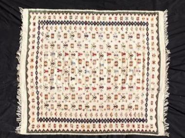 Χράμι τοίχου πουλ ντι μούλτου μάλλινο με βαμβακερό νήμα.