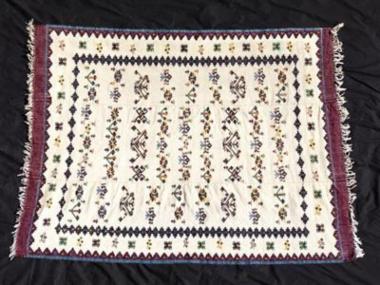 Χράμι τοίχου πουλ ντι μούλτου μάλλινο με βαμβακερό νήμα.