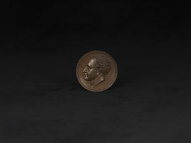 Χάλκινο μετάλλιο με την κεφαλή του Λόρδου Βύρωνα.
