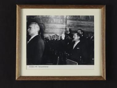 Ο Ε. Αβέρωφ στην ορκωμοσία του στη Βουλή. Δεκέμβριος 1961.