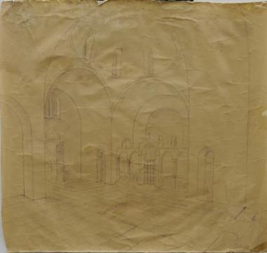 Τύπος εκκλησίας δια 1000 άτομα, εσωτερική όψη προς Ωραία Πύλη