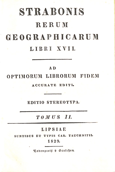Strabonis Rerum Geographicarum Libri XVII: Tomus II