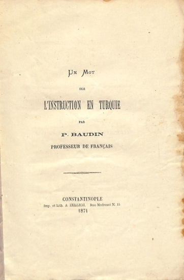 Un mot sur l'instruction en Turquie