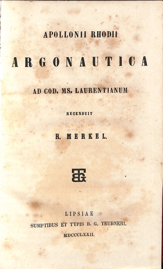 Apollonii Rhodii Argonautica, ad Cod. Μs. Laurentianum