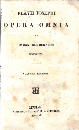 Flavii Iosephi Opera omnia: Volumen tertium