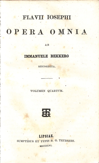 Flavii Iosephi Opera omnia: Volumen quartum