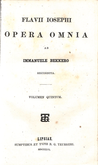Flavii Iosephi Opera omnia: Volumen quintum