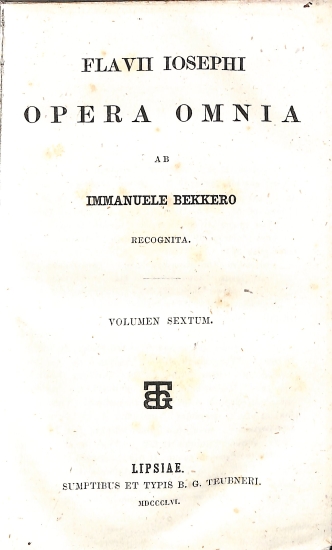 Flavii Iosephi Opera omnia: Volumen sextum