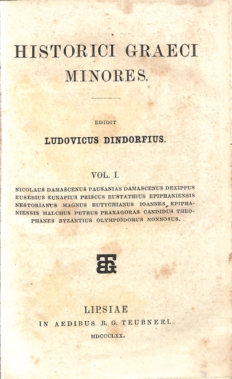 Historici Graeci Minores: Vol. I