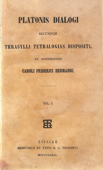 Platonis Dialogi secundum Thrasylli tetralogias dispositi: Vol. I