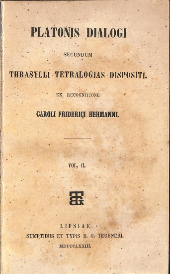 Platonis Dialogi secundum Thrasylli tetralogias dispositi: Vol. II