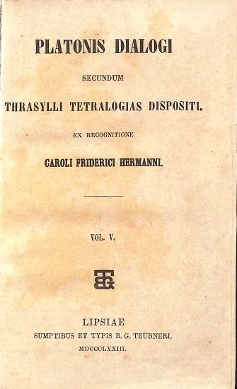 Platonis Dialogi secundum Thrasylli tetralogias dispositi: Vol. V