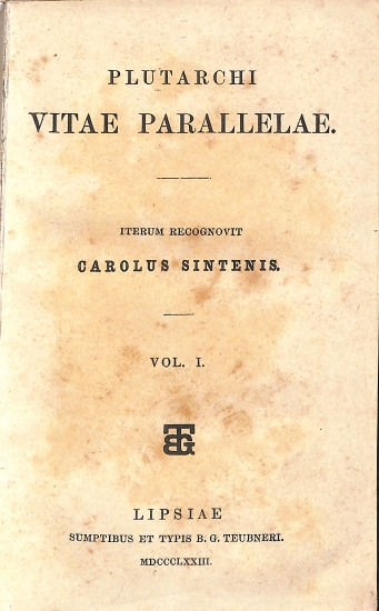 Plutarchi Vitae Parallelae: Vol. I