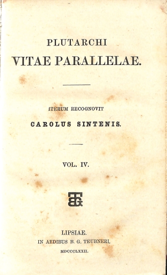 Plutarchi Vitae Parallelae: Vol. IV