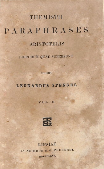 Themistii Paraphrases Aristotelis librorum quae supersunt: Vol. II