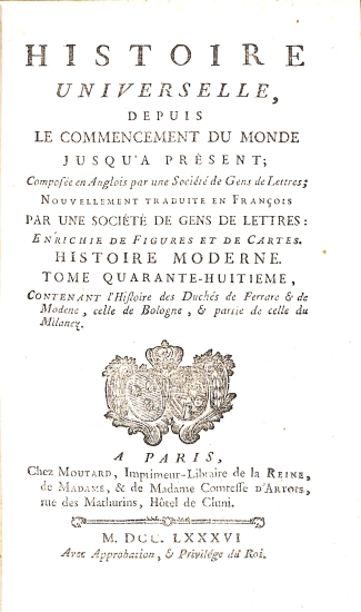 Histoire Universelle depuis le commencement du monde jusqu'à présent: Tome Quarante-Hutieme (48) Histoire Moderne - Histoire Universelle 88