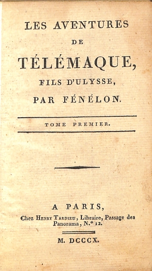 Les Αventures de Télémaque, fils d'Ulysse: Tome Premier