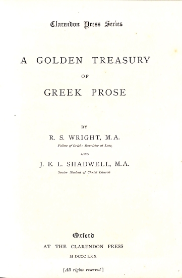 A Golden Treasury of Greek Prose