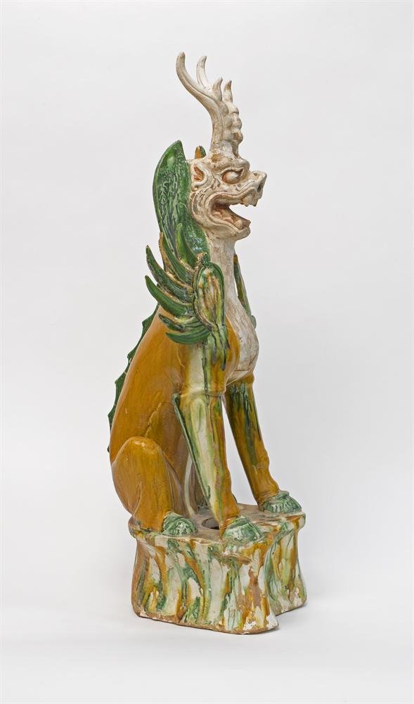 Burial figure of an earth spirit, polychrome glazed (sancai), painted earthenware