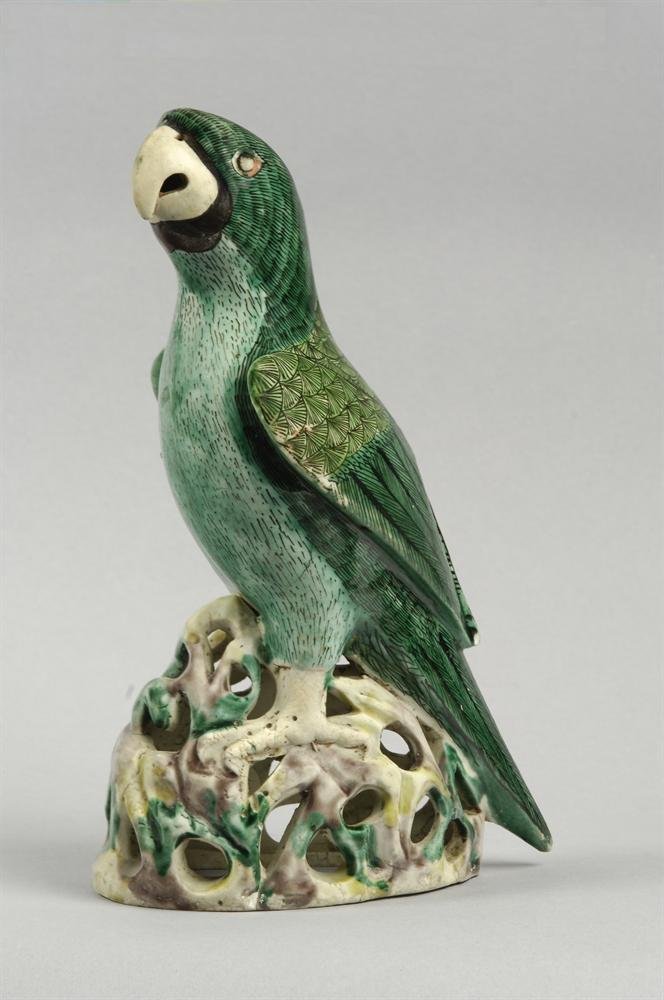 Figure of parrot, porcelain decotated with enamels