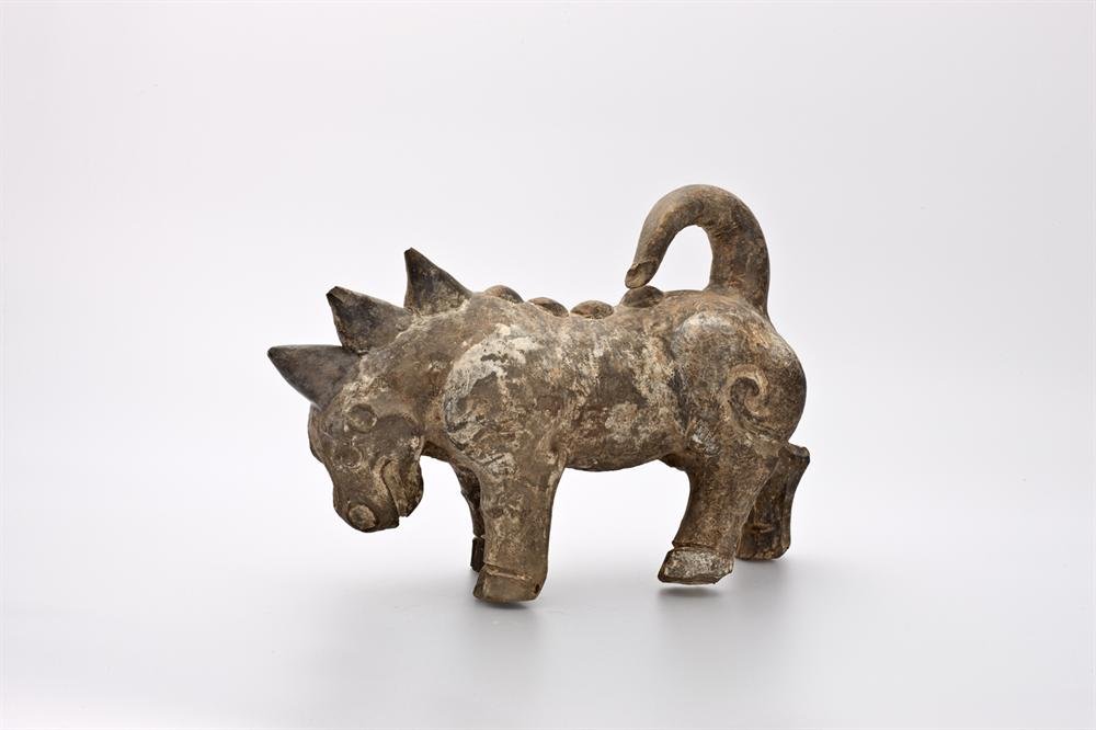 Burial figure of a mythical animal, painted earthenware