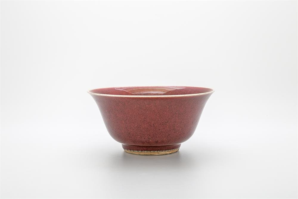 Bowl, porcelain with copper red glaze
