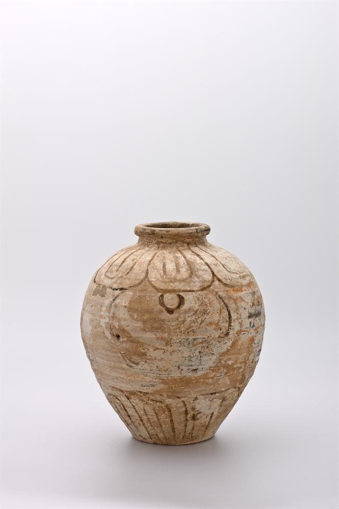 Vase of cold painted earthenware