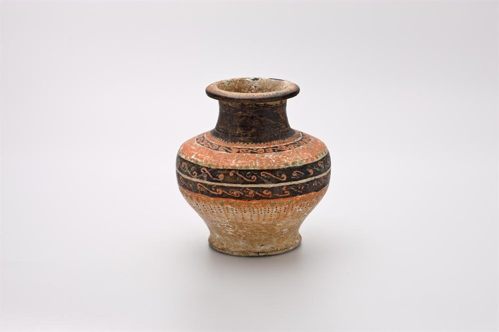 Vvase of cold painted earthenware